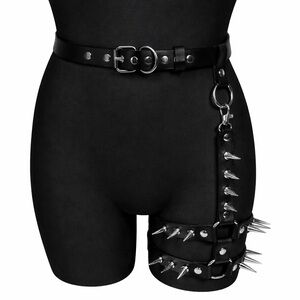 Leather Thigh Garter Belt Leg Harness With Rivets Punk Rock Leather Leg Harness